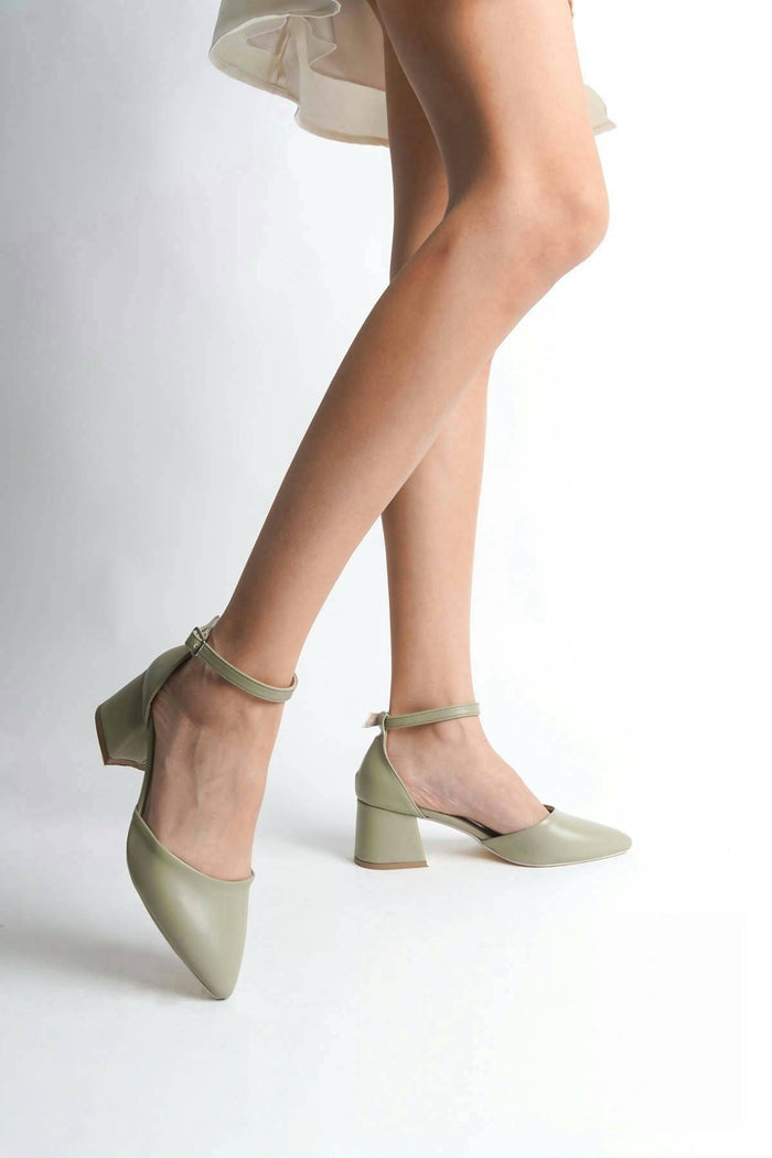Ysolde | Sage Green Mid Heel