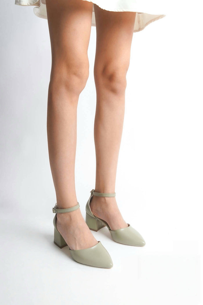 Ysolde | Sage Green Mid Heel