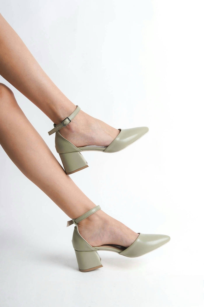 Ysolde | Sage Green Mid Heel