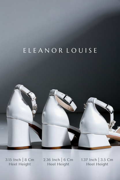 Zoya | White High Heels with Ribbon